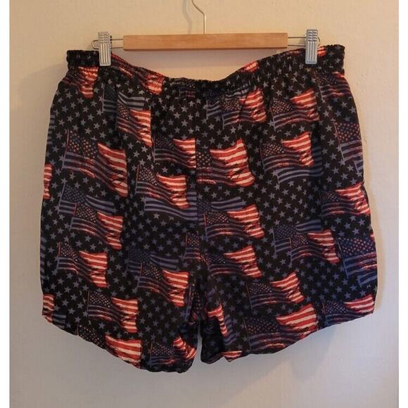 Vintage Speedo Swim Trunks Mens XL Shorts Red Blue American Flag USA Drawstring - Picture 11 of 11